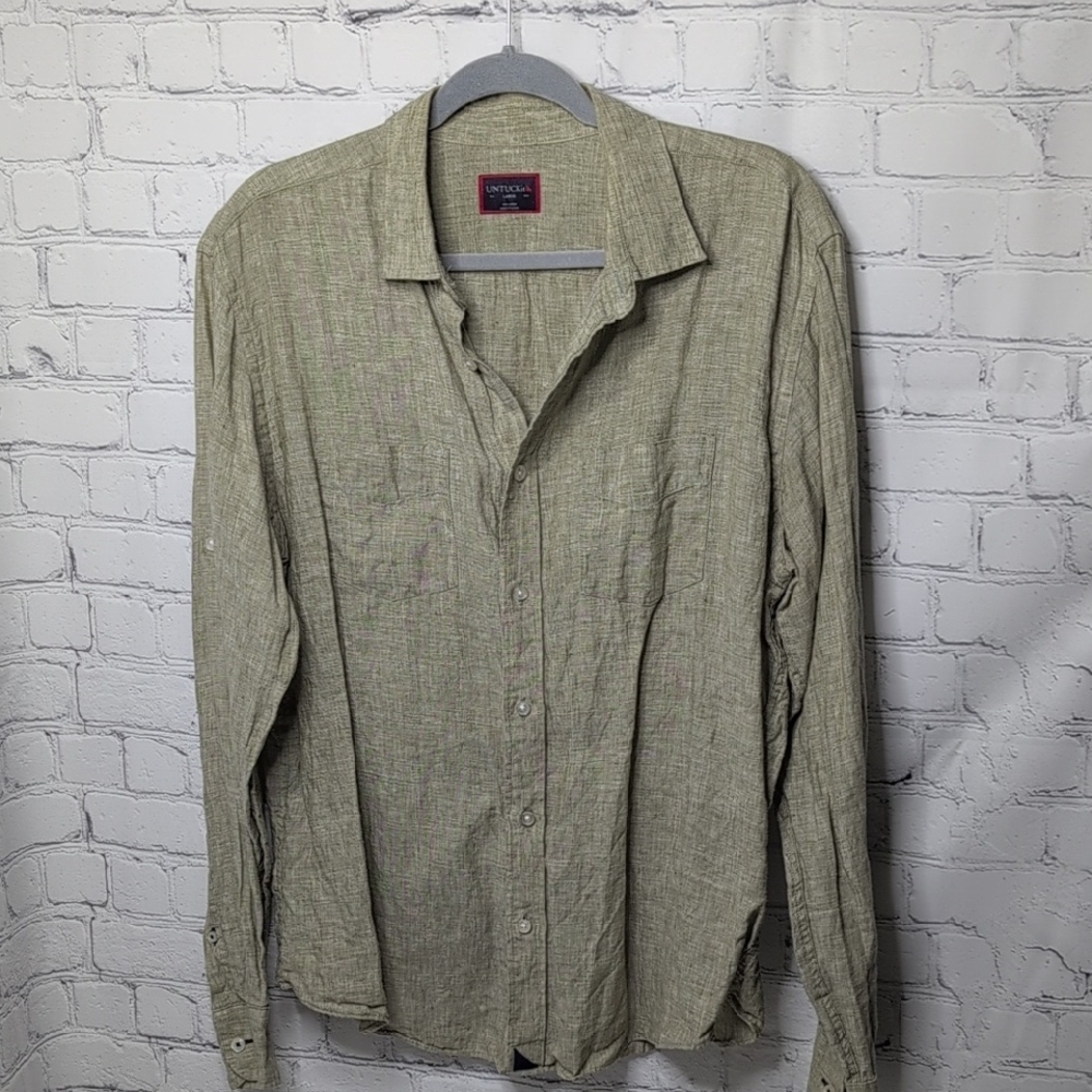 Untuckit Linen Long Sleeve Button Down Shirt